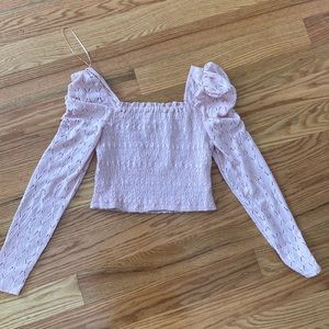 Lush Pink Long Sleeve Crop Top